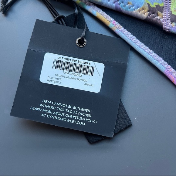 Cynthia Rowley blue ombre butterfly print neoprene swimsuit - Picture 7 of 11